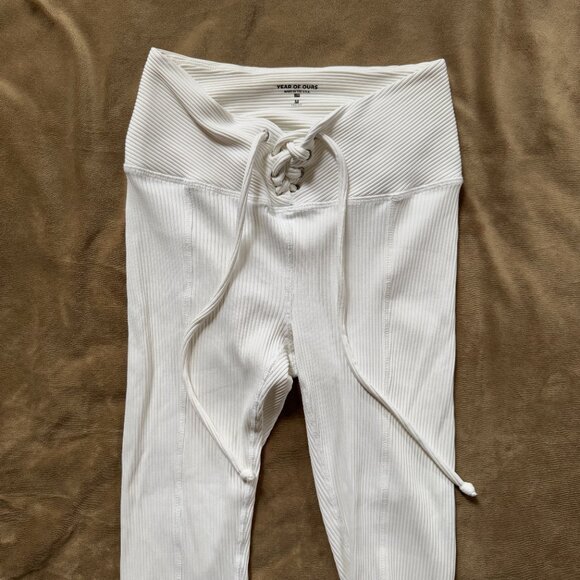 Year of Ours Ribbed Football Legging- White- Size M - Picture 5 of 7